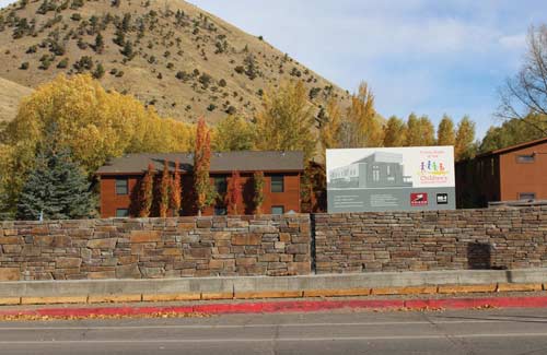 The foundation of the Community Learning Center is shown before the arrival of its building modules. Watch the video  to witness the stack in action.