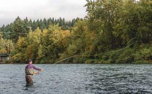 man up to thighs in water casting