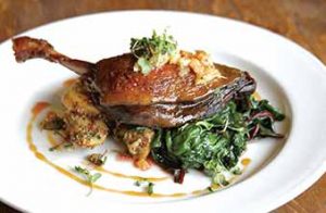 plated duck confit